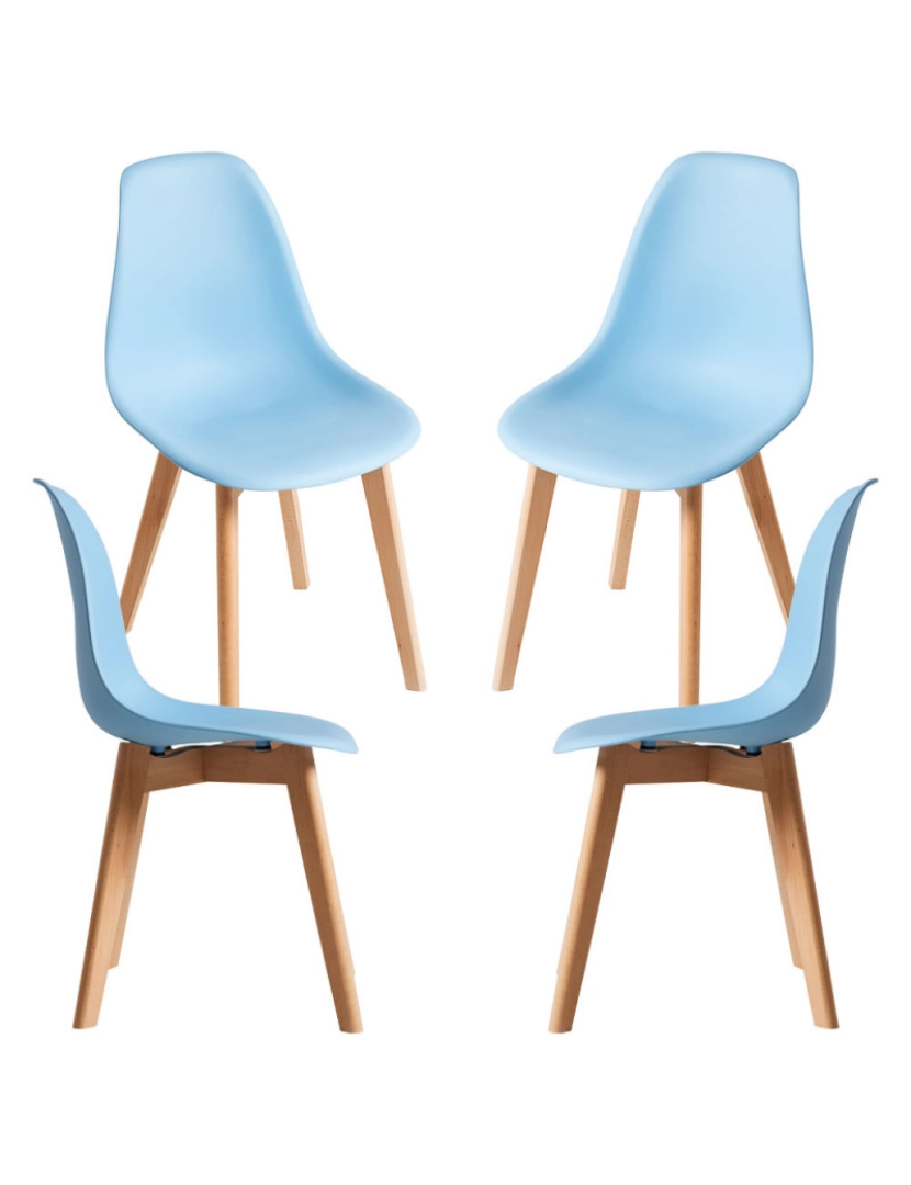 Presentes Miguel - Pack 4 Cadeiras Kelen - Azul claro