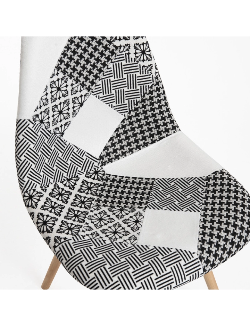 imagem de Pack 2 Cadeiras Tower Patchwork - Patchwork branco e preto5