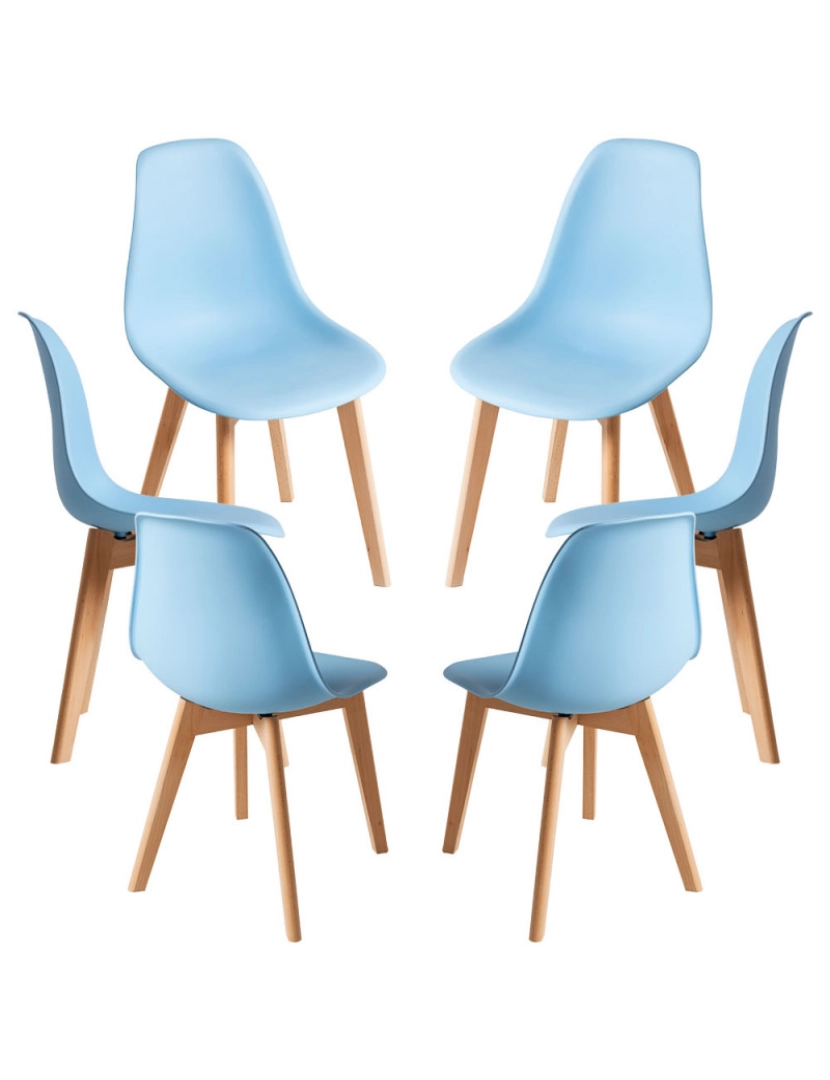 Presentes Miguel - Pack 6 Cadeiras Kelen - Azul claro