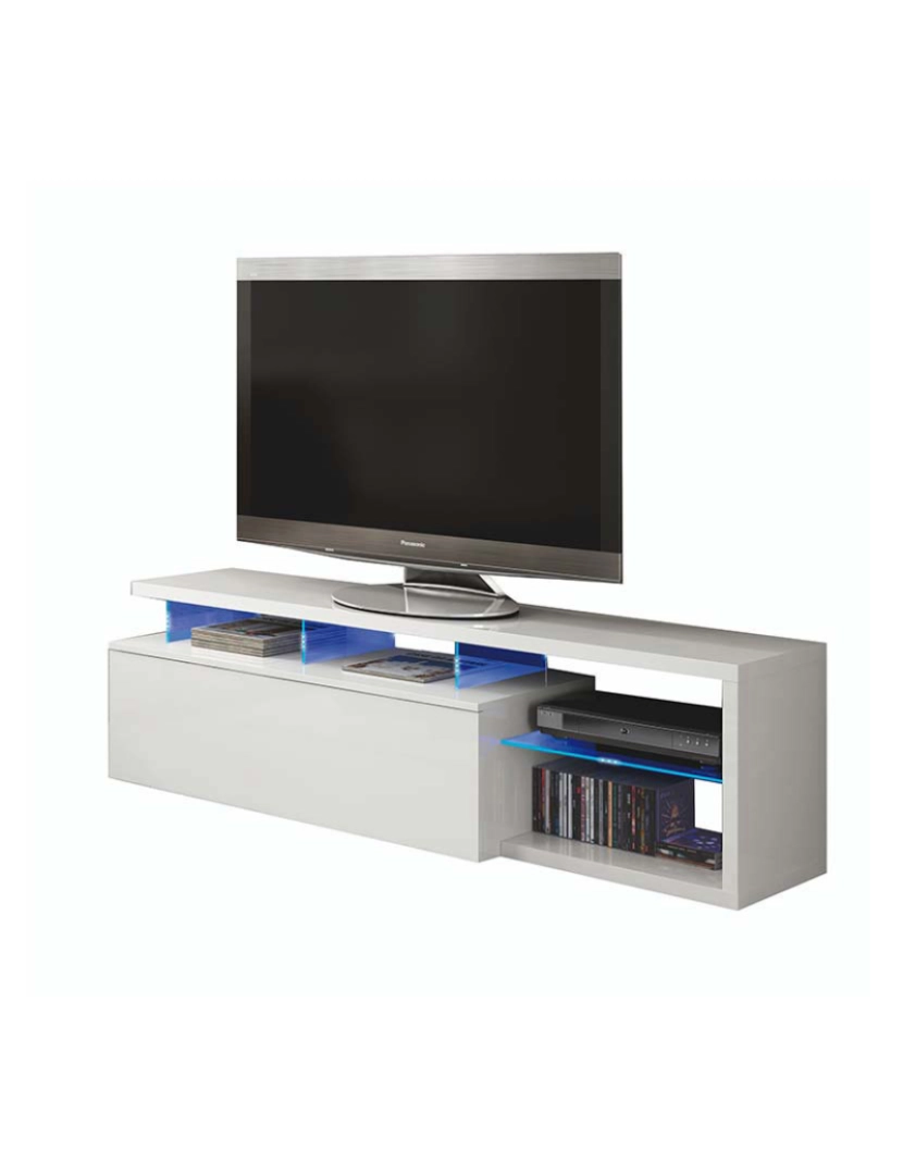 Duehome - Conjunto TV Led-Tech Branco Lacado