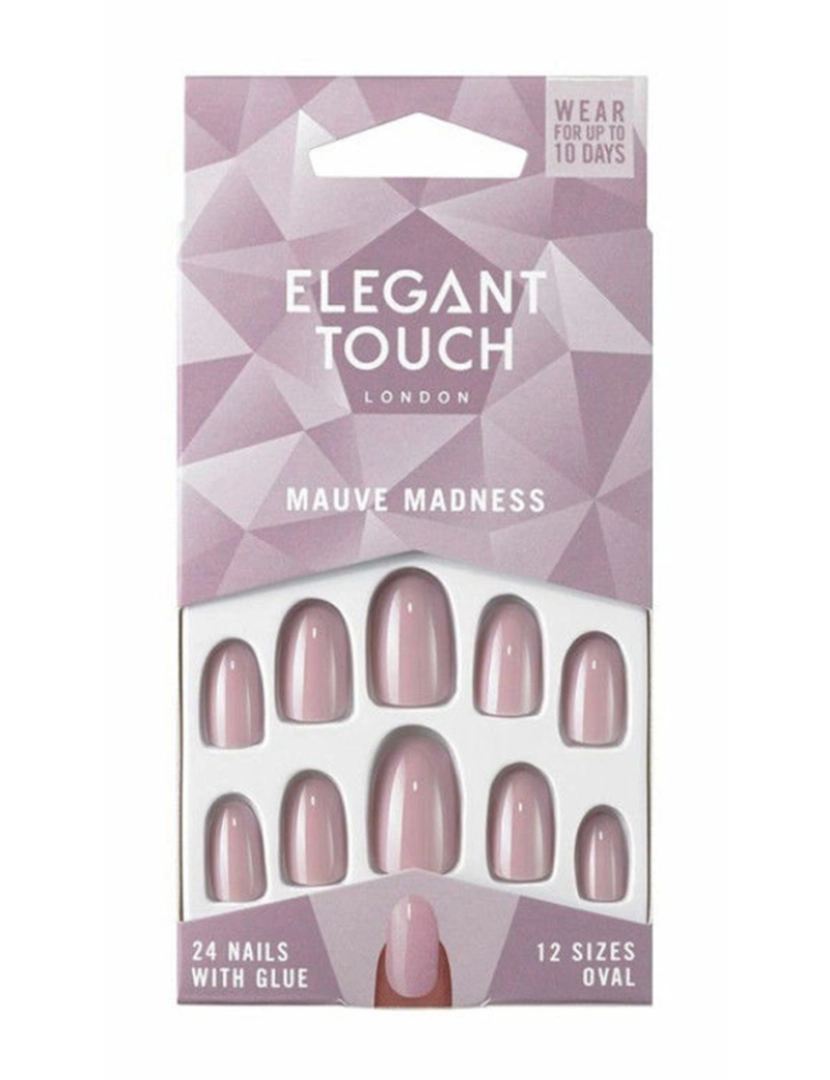 Elegant Touch - Unhas falsas Polished Colour 24 Nails With Glue Oval #Mave Madness