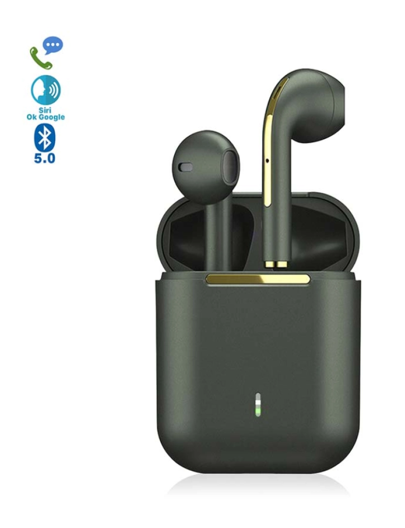 DAM - Auriculares TWS J18 Bluetooth 50 Base de Carga 300mAh
