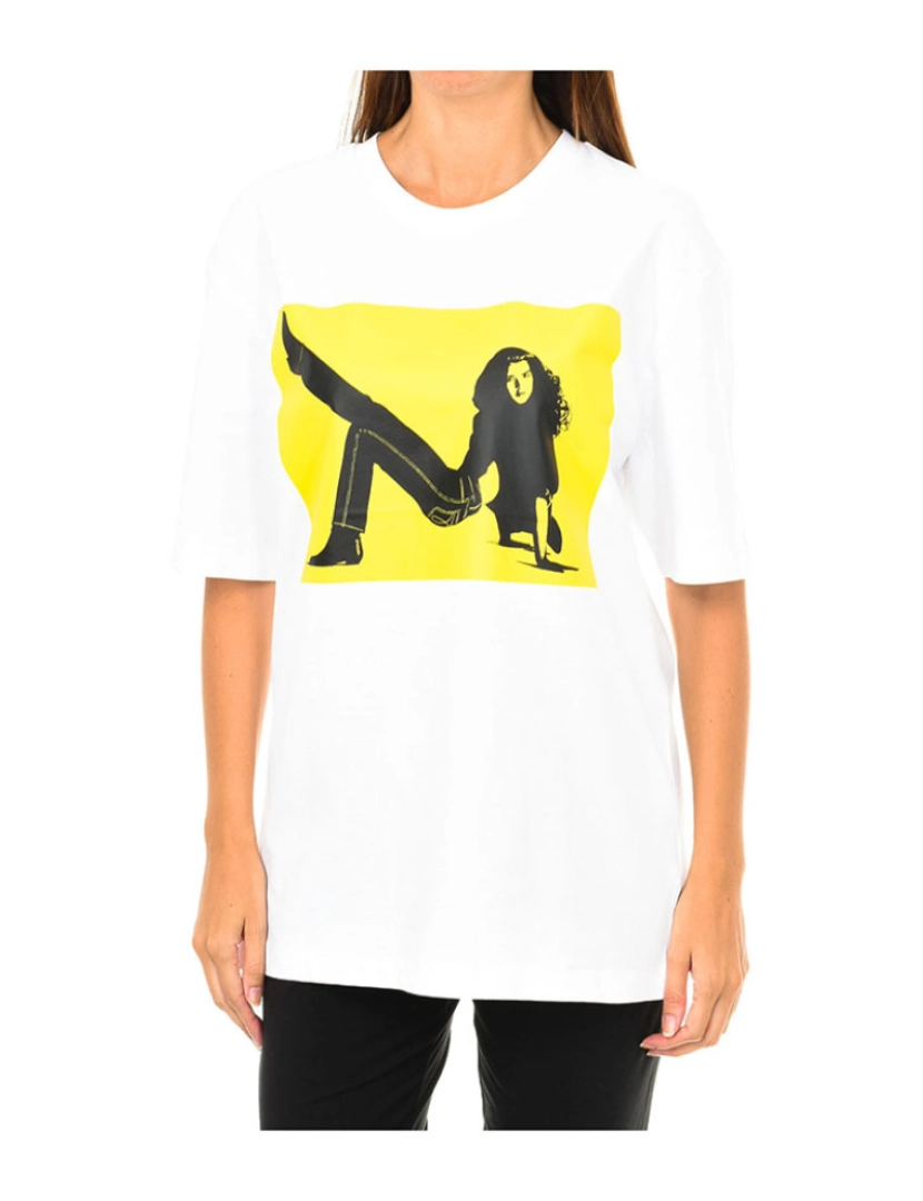 Calvin Klein - T-Shirt Senhora Branco Amarelo 