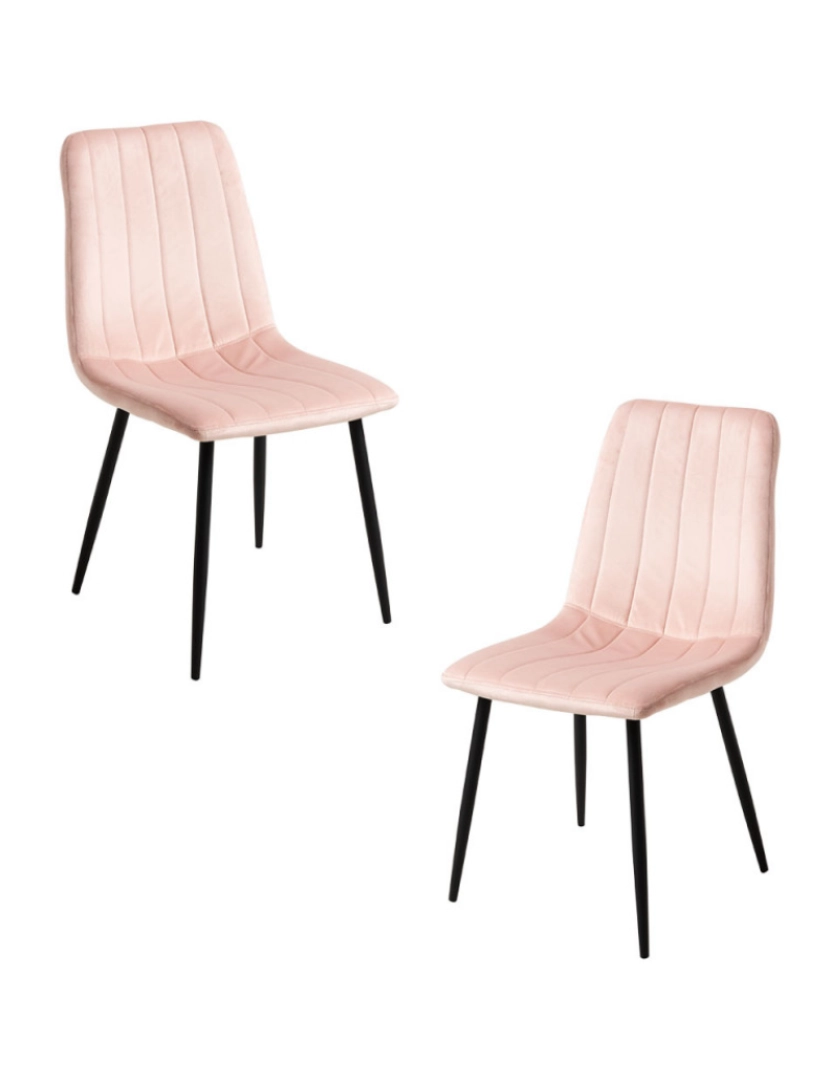 imagem de Pack 2 Cadeiras Liny Veludo - Rosa1