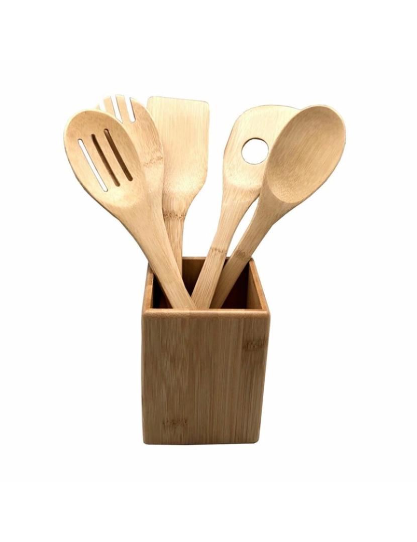 Versa - Recipiente para Utensílios de Cozinha Versa Bambu 10 x 13,5 x 10 cm