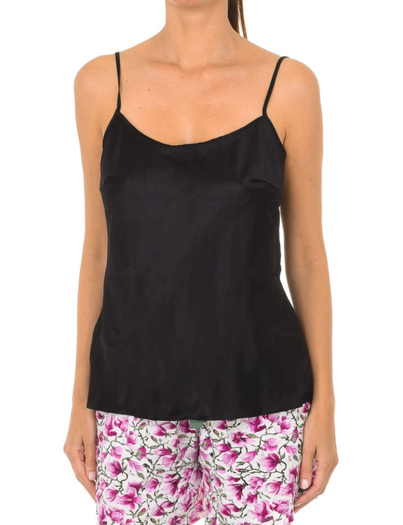 DIM - Tank Top Lovable Cetim Senhora Preto