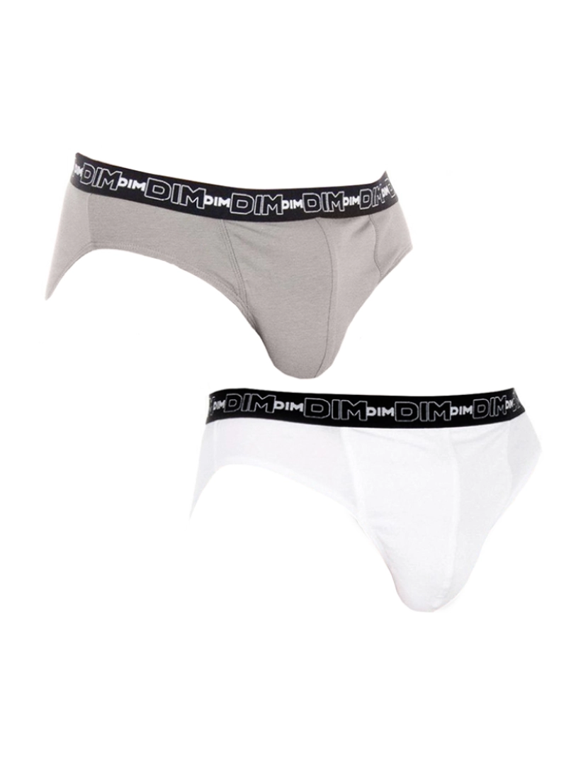 DIM - Pack 2 Boxers Cotton Streech Homem Branco e Antracite