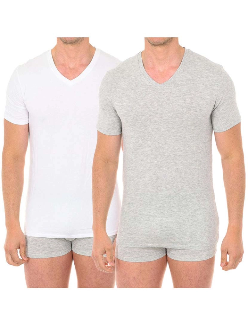 DIM - Pack 2 T-Shirts Ecot Homem Cinza e Branco