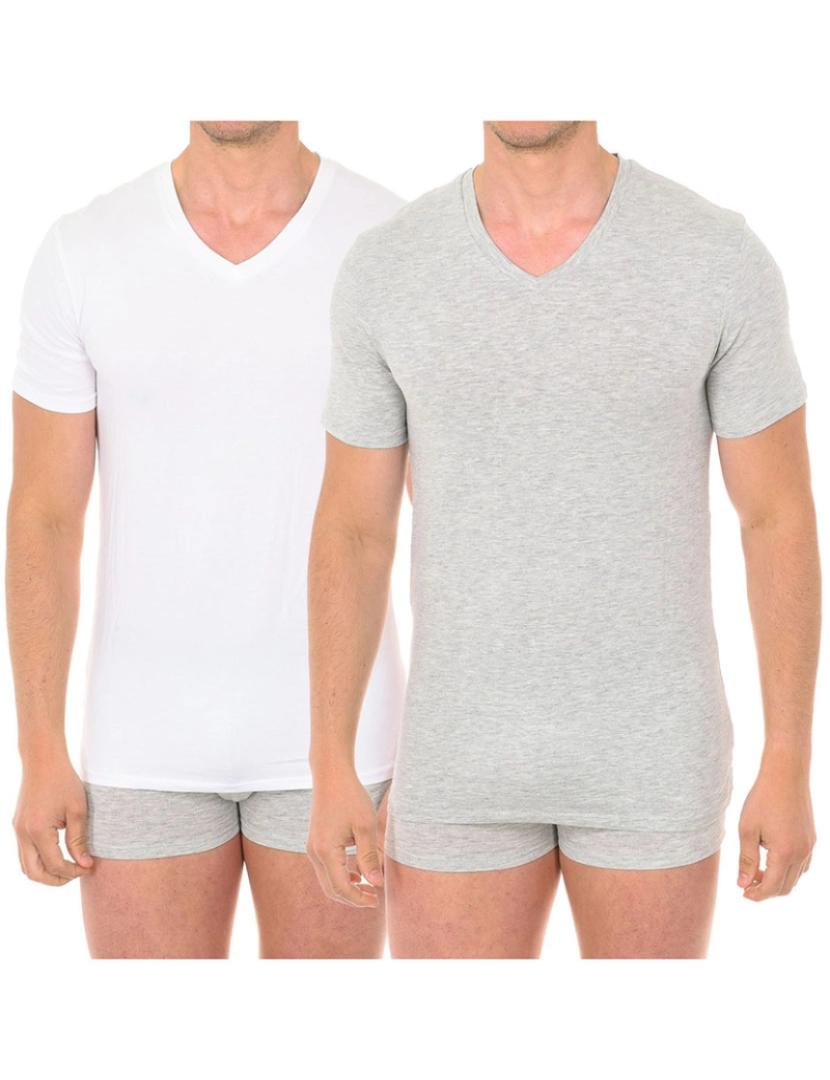 DIM - Pack 2 T-Shirts Ecot Homem Cinza e Branco