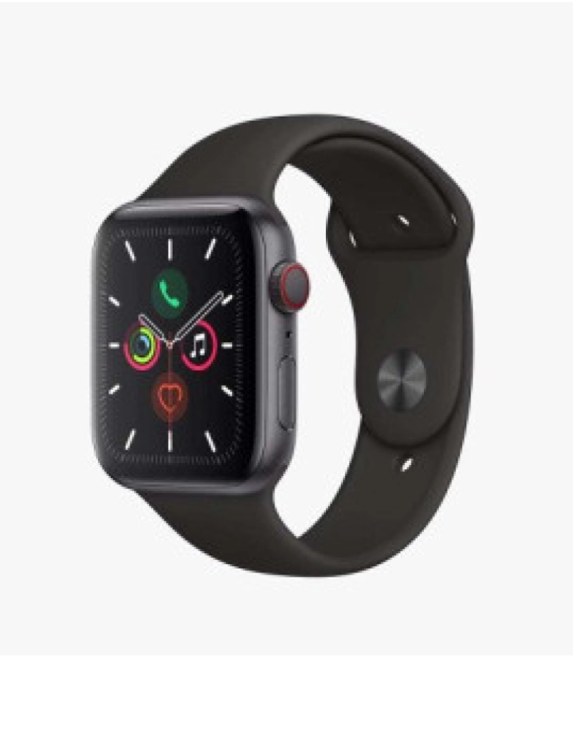 Apple - Apple Watch Series 5 44mm GPS+Cellular Aluminum Case Mostrador: Pulseira Cinza: Sport Black Grau B