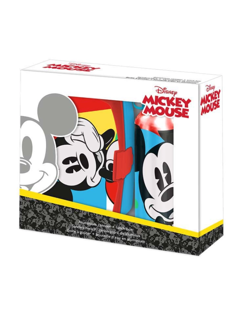 Mickey - Conjunto Sandwicheira + Cantil De Aluminio Mickey