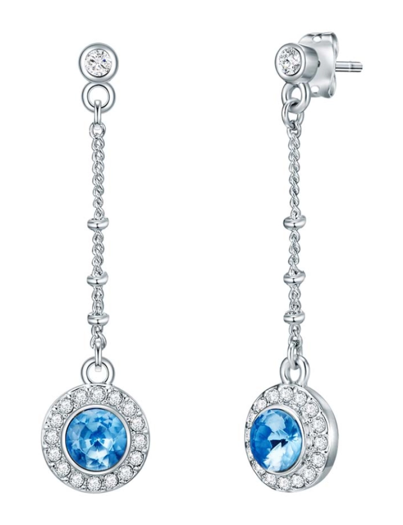 Saint Francis Crystals - Brincos prateado decorado com cristais swarovski Branco glass light blue 