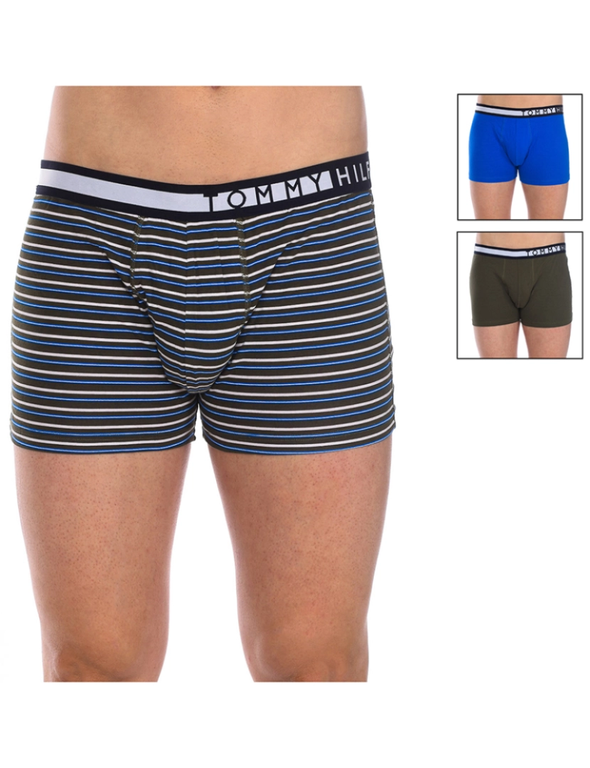 Tommy Hilfiger - Pack 3 Boxers Homem Azul royal-caqui-azul rayas