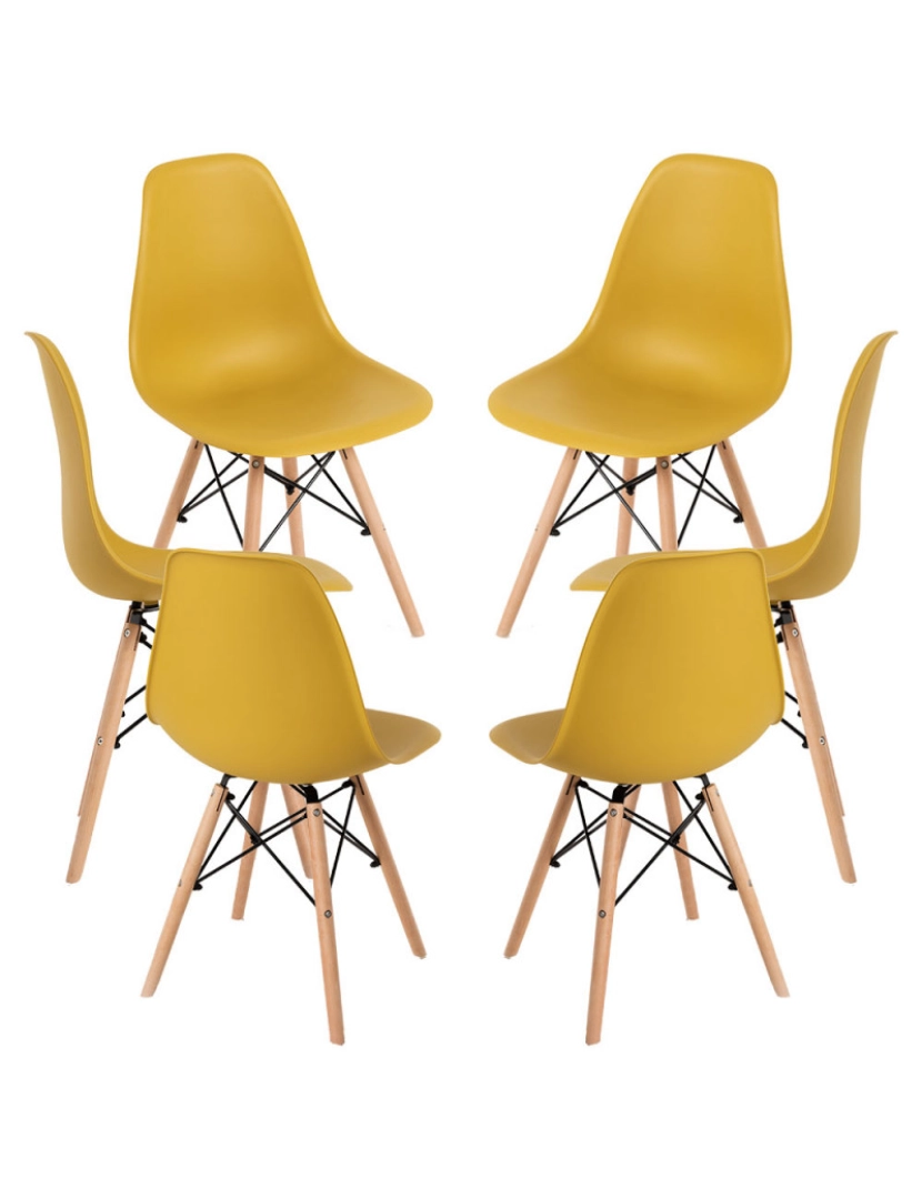 imagem de Pack 6 Cadeiras Tower Basic - Dourado1