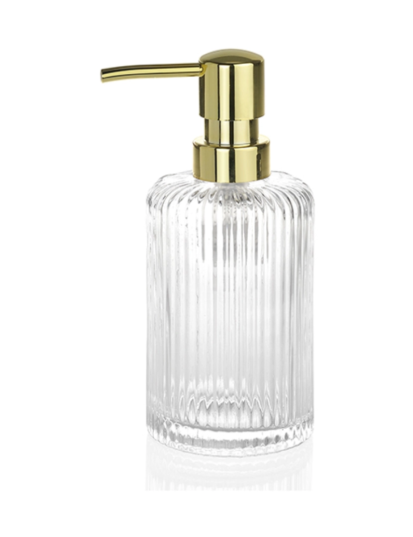 Andrea House - Dispensador Vidro Riscas Dourado