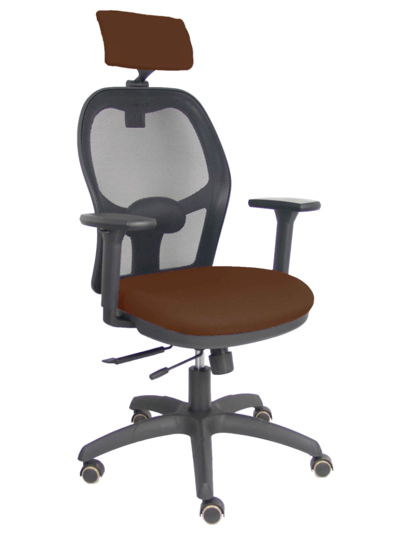 imagem de Cadeira de Jorquera Traslack Black Pearl Seat Bali Brown Armrest 3D Cabeça regulada1