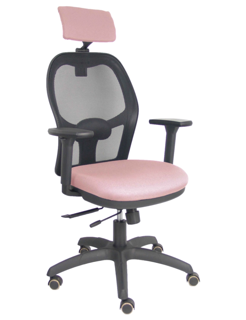 imagem de Jorque. Silla Traslack Assento de pérola preta Bali braço rosa 3D Cabeça substituível3