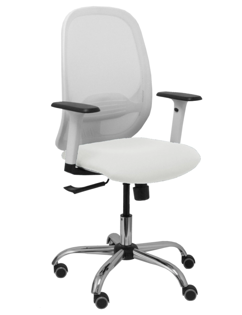 Piqueras Y Crespo - Chilanco branco Cadeira branco Pearl Seat Bali assento branco substituível Base cromada Rodas