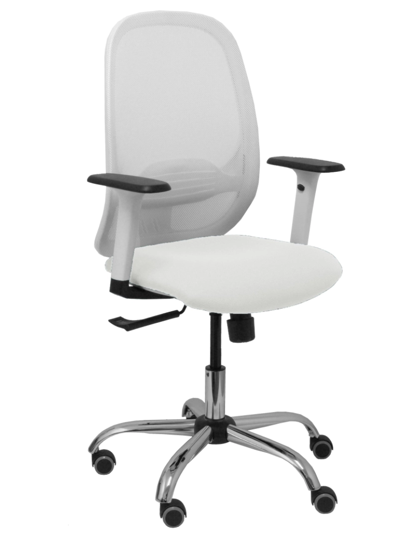 imagem de Chilanco branco Cadeira branco Pearl Seat Bali assento branco substituível Base cromada Rodas2