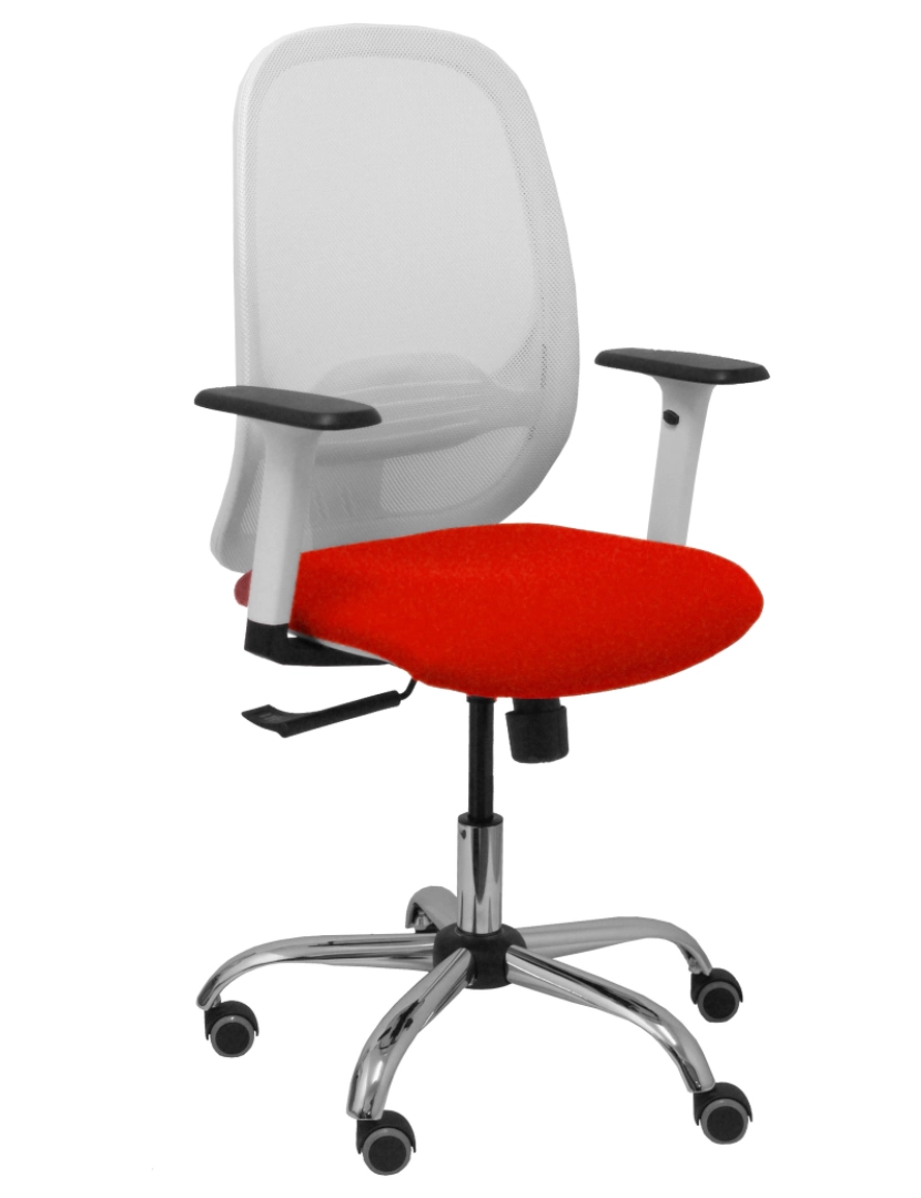 imagem de Chilancho Branco Cadeira branco Pearl Seat Bali Selagem vermelha Substituir Base Chrome Rodas2