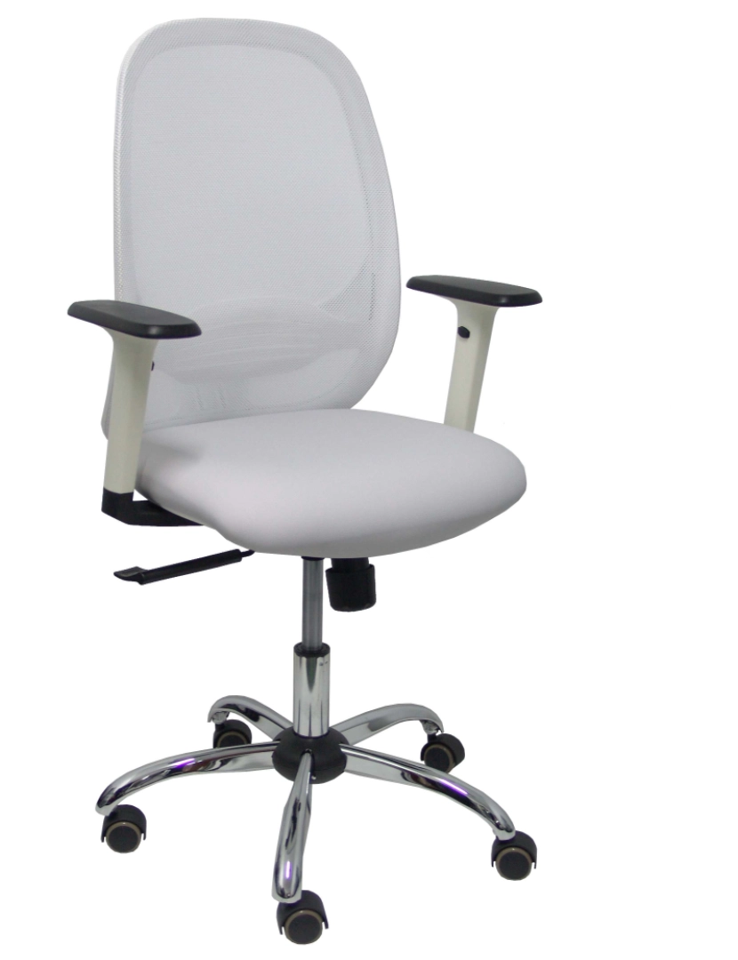 Piqueras Y Crespo - Branco Cylanc Chair Branco Pérola Asto Similpiel Brazo cinzento Reg. Crom Base Rp