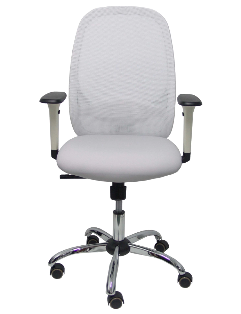 imagem de Branco Cylanc Chair Branco Pérola Asto Similpiel Brazo cinzento Reg. Crom Base Rp3