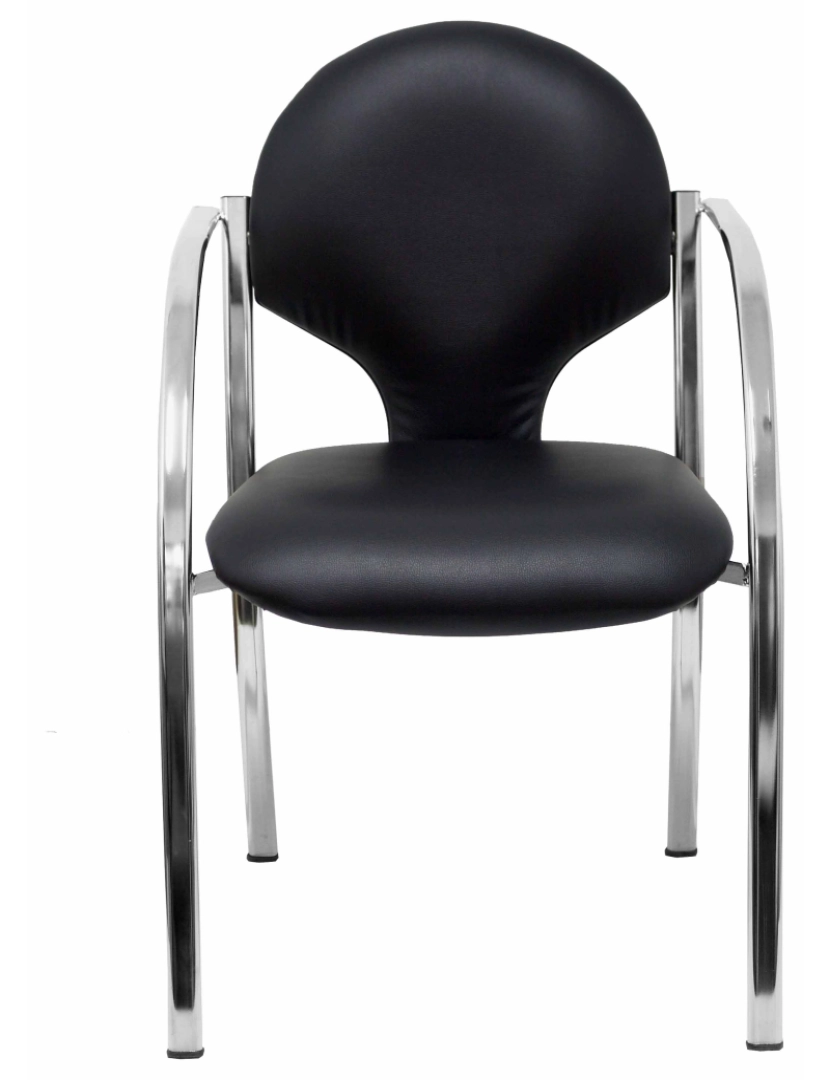imagem de Pacote 2 cadeiras Hellin Similpiel Chassis cromado preto3