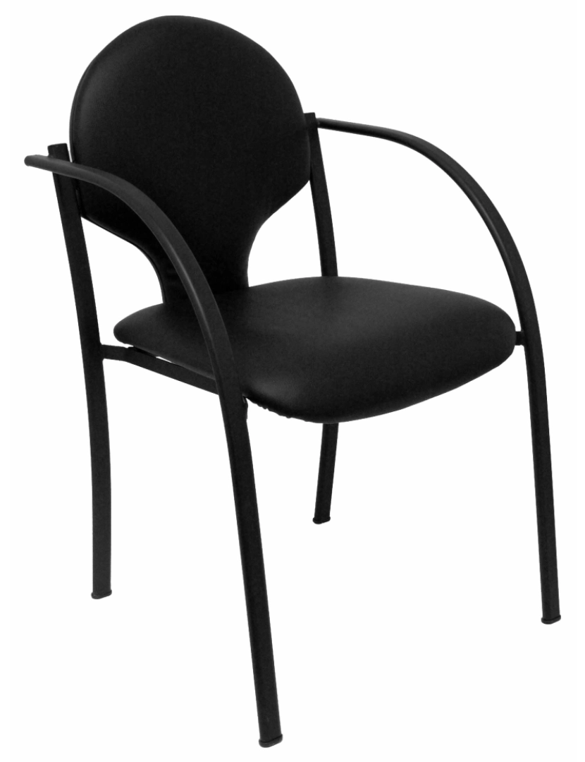 Piqueras Y Crespo - Pacote 2 cadeiras Hellin Chasis Preto couro preto