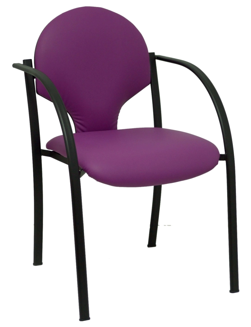 imagem de Pacote 2 cadeiras Hellin Chasis Preto Similpiel roxo1
