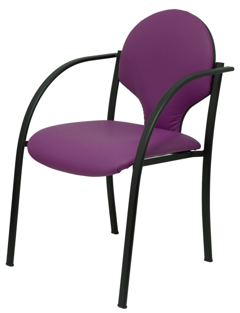 imagem de Pacote 2 cadeiras Hellin Chasis Preto Similpiel roxo4