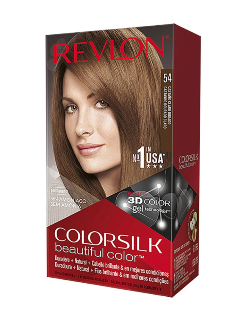 Revlon - Tinta de Cabelo Colorsilk 54-Castanho Claro Dourado