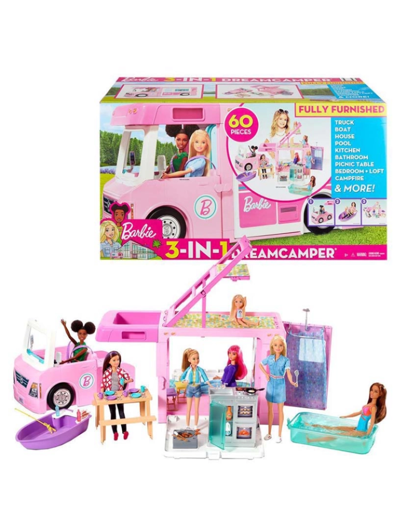 Mattel - Barbie Caravana De Sonho 3 Em 1 Ghl93