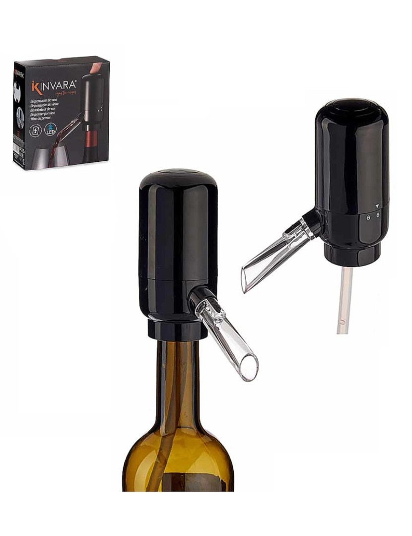 BB - Dispensador Aerador De Vinho Metal Plástico (5 X 11 X 10 Cm)