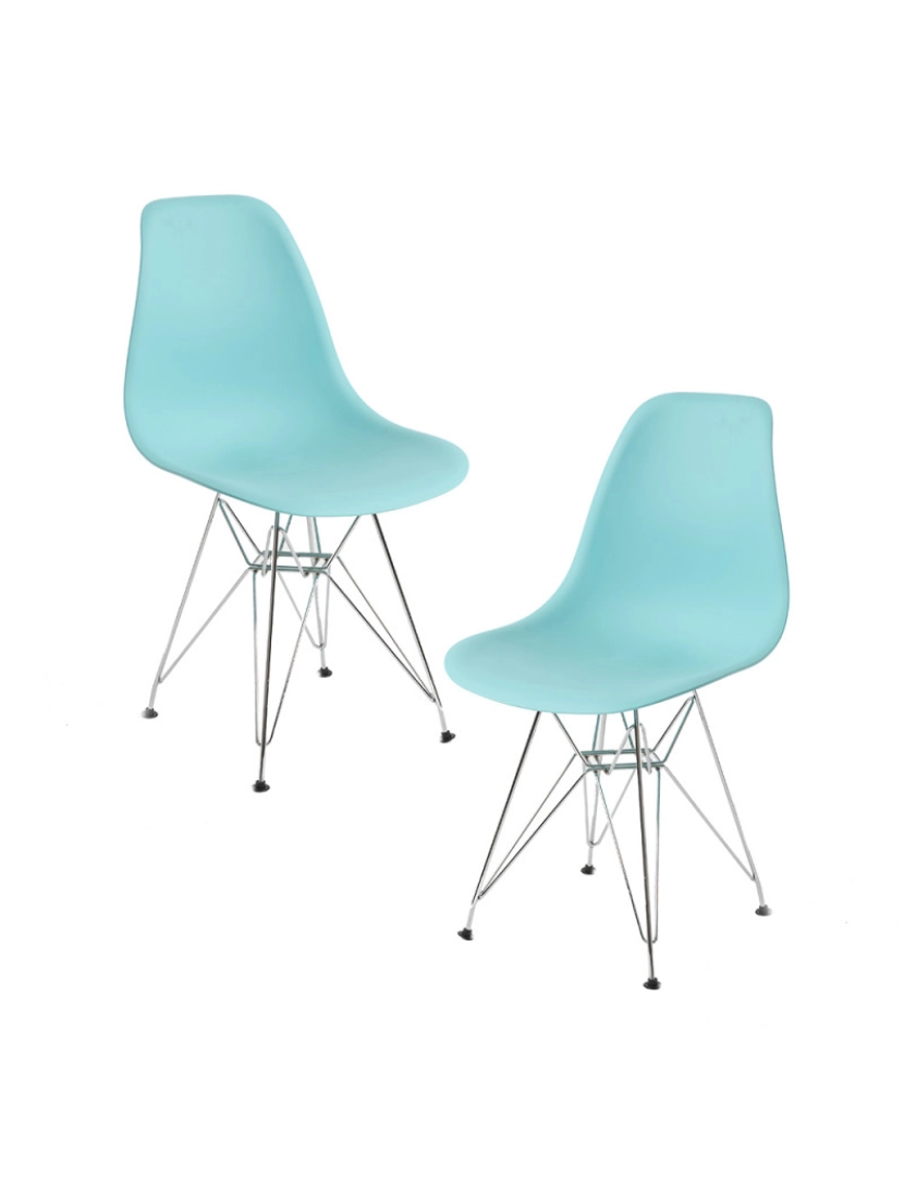 Presentes Miguel - Pack 2 Cadeiras Tower Metálicas - Verde-azulado
