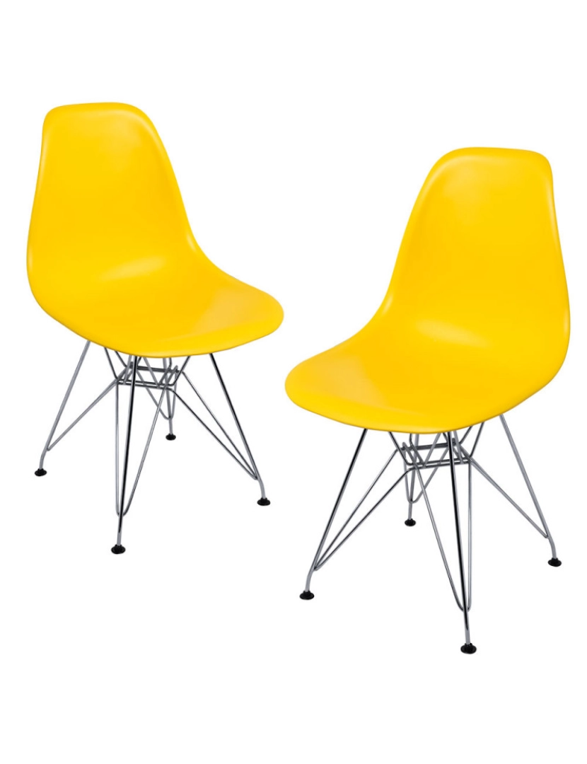 Presentes Miguel - Pack 2 Cadeiras Tower Metálicas - Amarelo