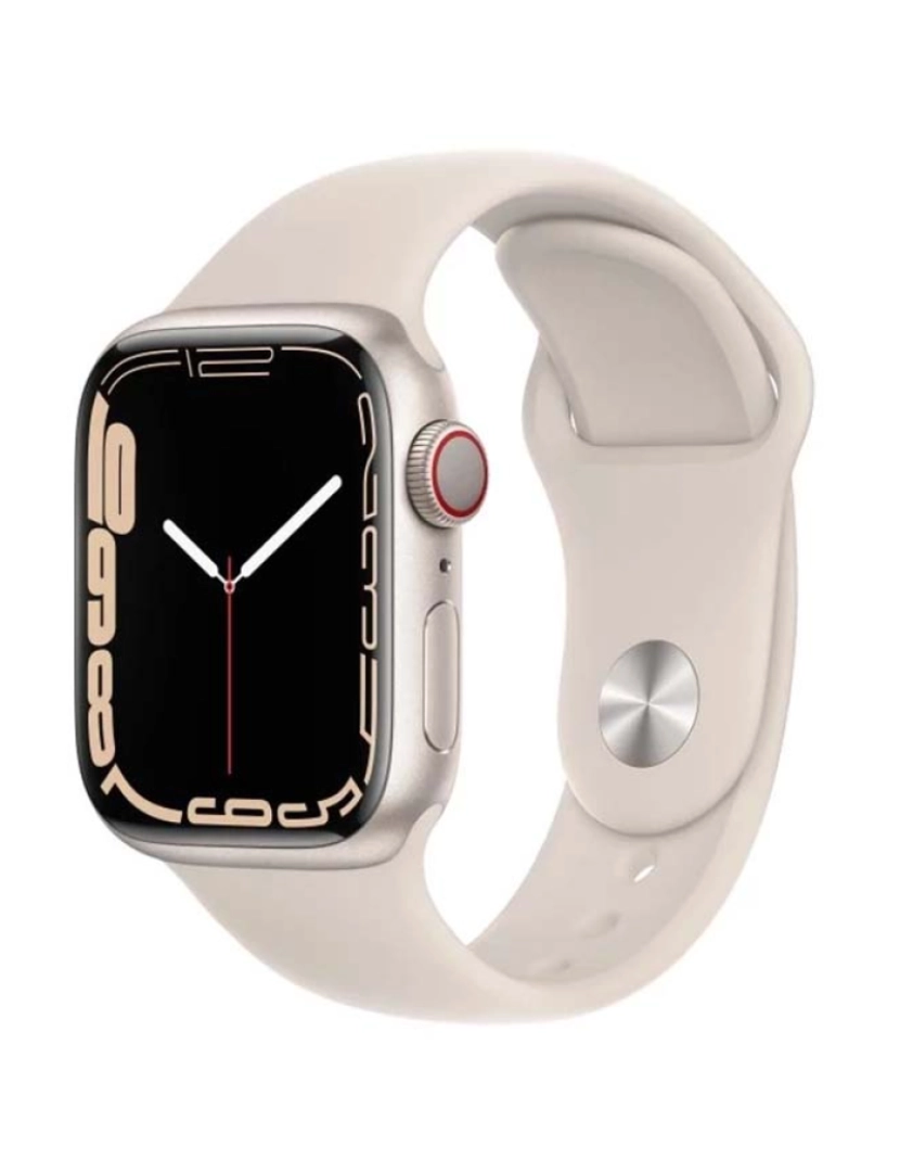 Apple - Apple Watch Series 7 41mm GPS Aluminum Case Mostrador: Pulseira Prateada: Sport Beige Grau B