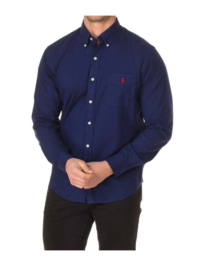 Ralph Lauren - Camisa de Homem Manga Comprida Custom Fit Azul