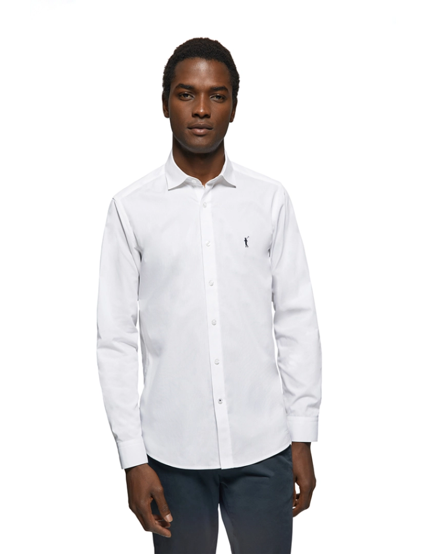 Polo Club - Camisa Manga Comprida Homem Rigby Go Slim Poplin Branco