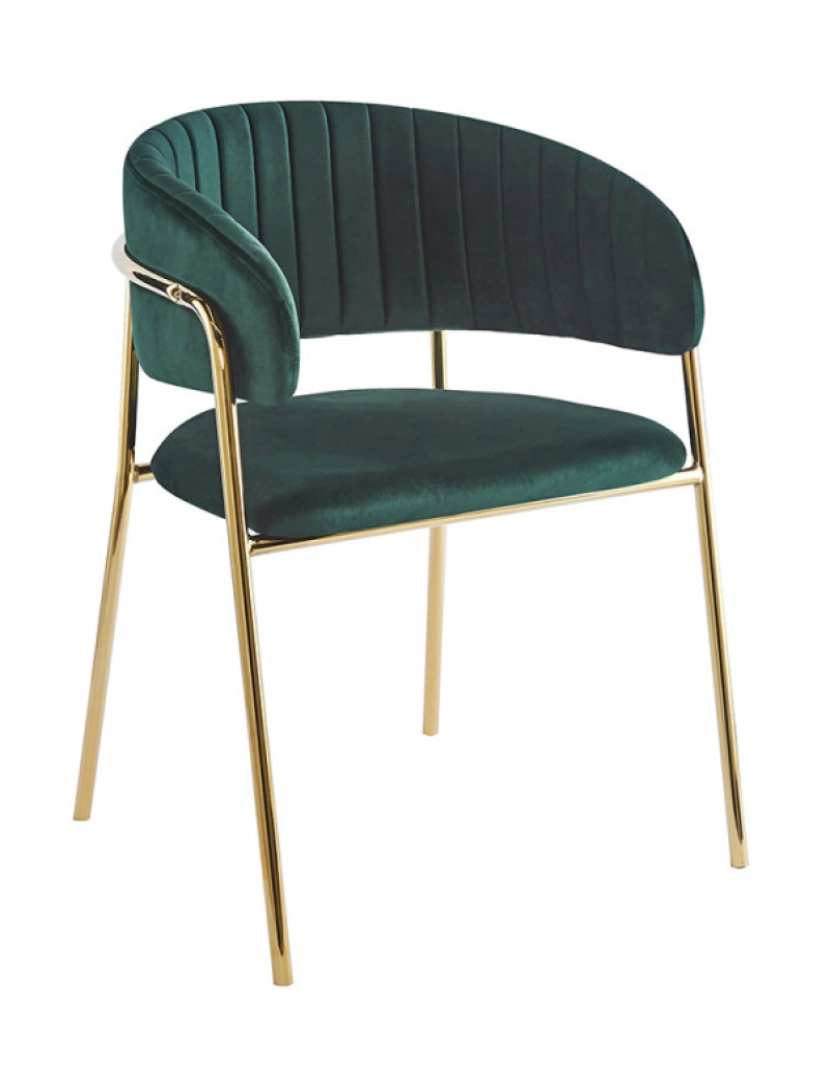 Presentes Miguel - Cadeira Moniel Golden Veludo - Verde