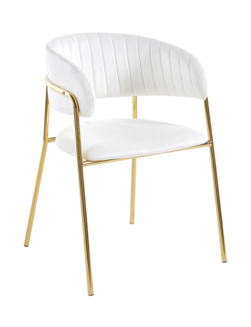 Presentes Miguel - Cadeira Moniel Golden Veludo - Branco