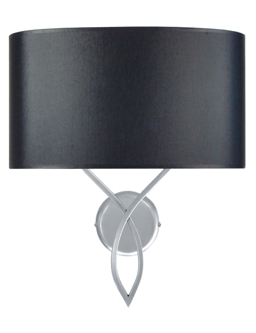 Tosel - ELÉGANCE - Aplique rectangular metal alumínio e preto