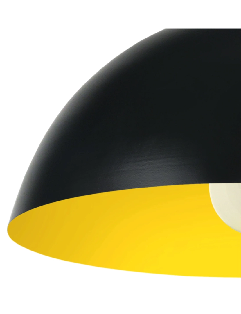 imagem de DEMI-BOULE - Suspensão redondo metal preto e amarelo5