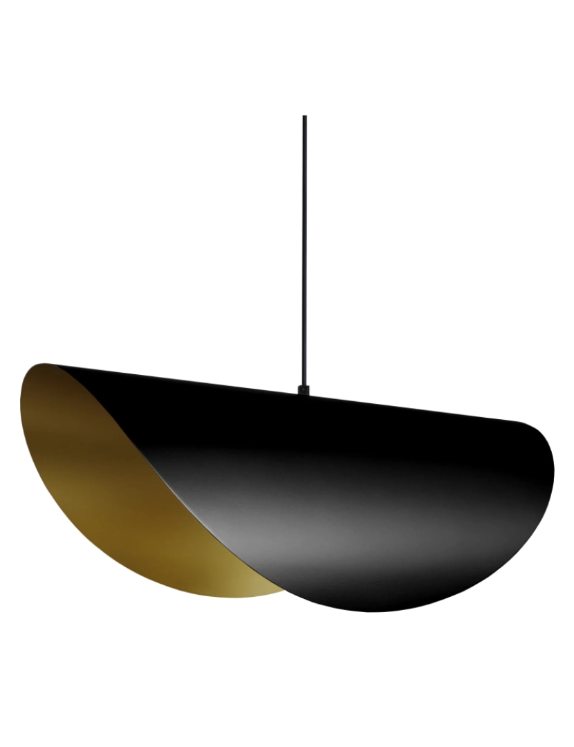 Tosel - FRAU - Suspensão oval metal preto e dourado