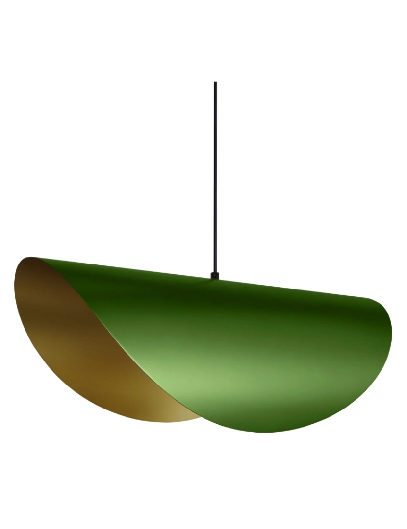 imagem de FRAU - Suspensão oval metal verde e dourado1