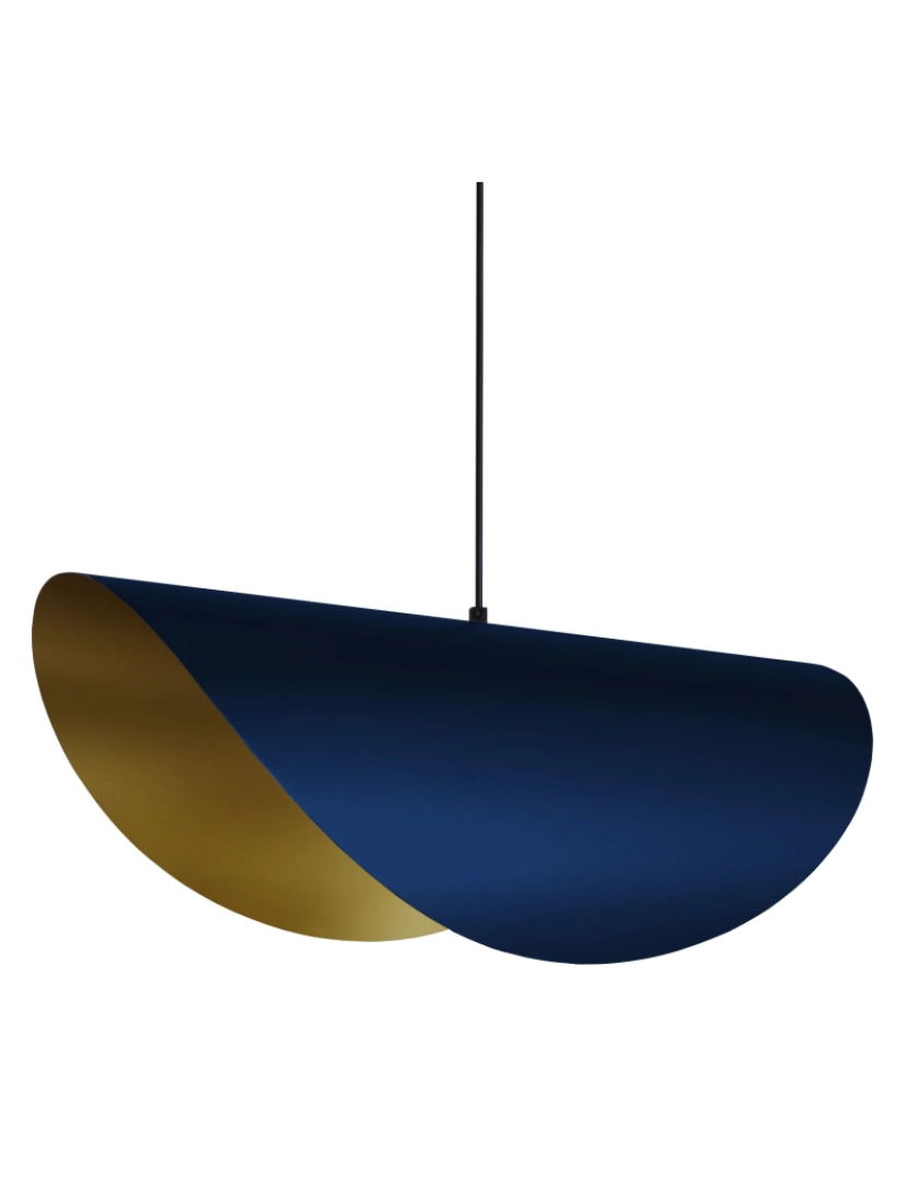 Tosel - FRAU - Suspensão oval metal azul e ouro