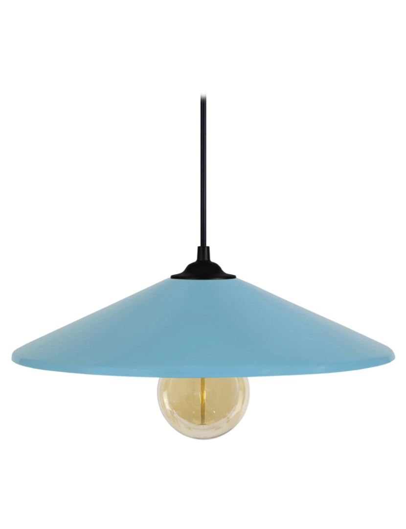 Tosel - CONE - Suspensão redondo metal azul pastel