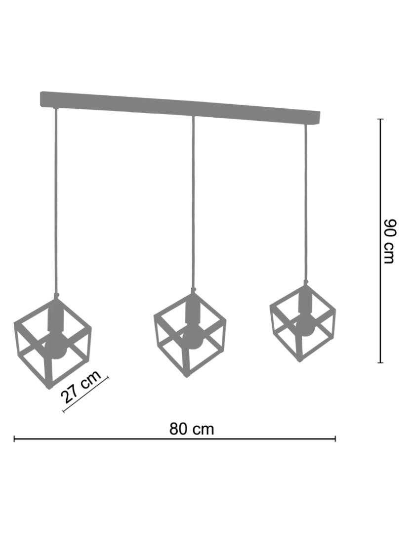 imagem de HEXAÈDRE A - Candeeiro de Teto cuadrado metal preto2