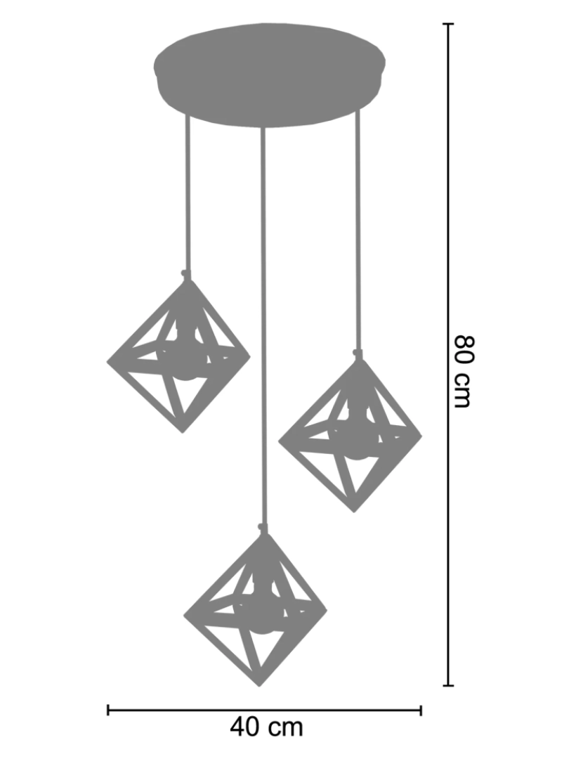 imagem de OCTAÈDRE B - Candeeiro de Teto cuadrado metal preto2