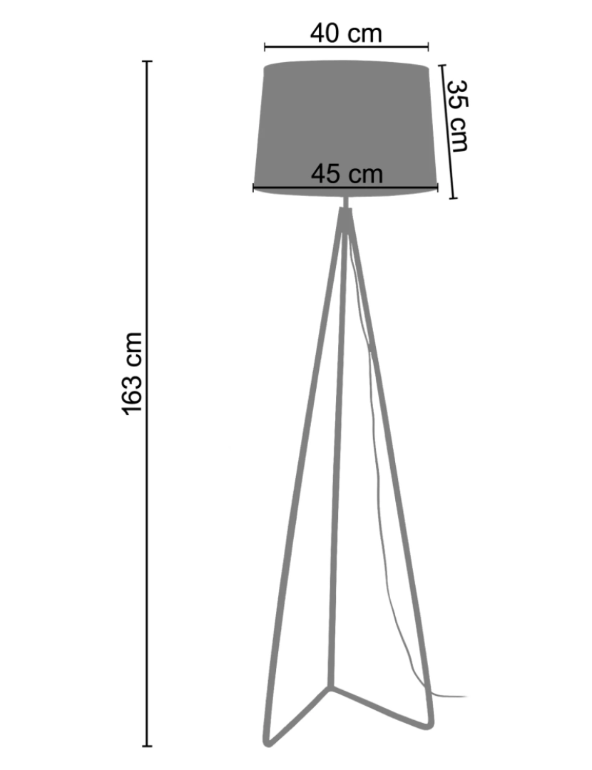 imagem de PIED TRIANGLE - Candeeiro pé alto redondo metal preto e branco3