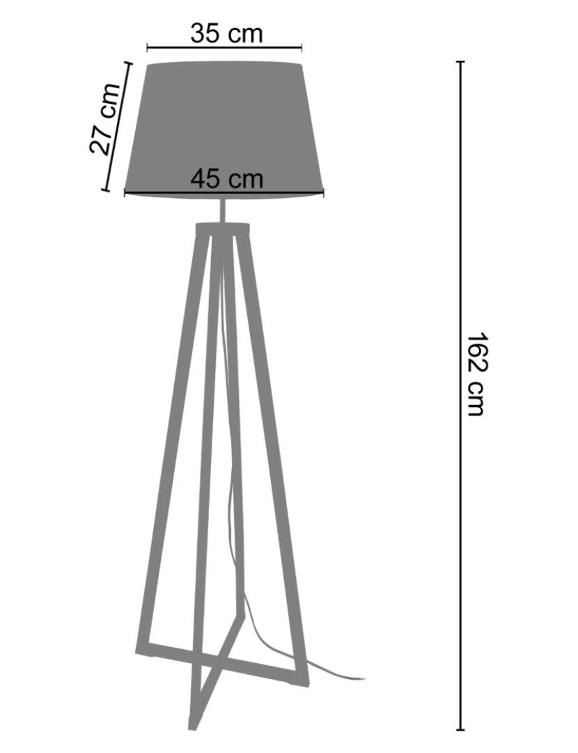 imagem de SKARA - Candeeiro pé alto trapecio madeira natural e cinza taupe2